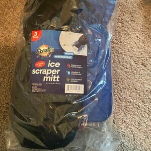 SCRUBIT 3 Pack Ice Scraper With Glove - Car Windshield Scraper For Ice And Snow